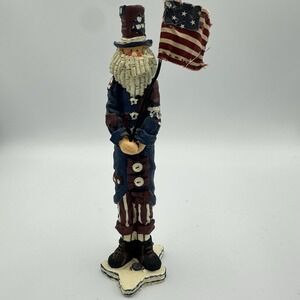 Vintage FOLK ART July 4th Sculpture UNCLE SAM Pencil Skinny